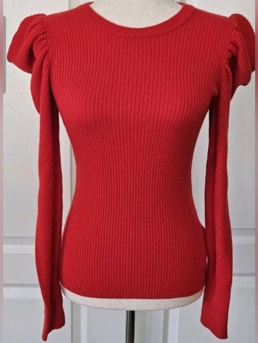 7 For All Mankind Cashmere Blend Ruffle Sweater XS NWT